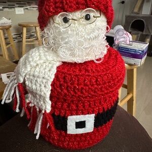 Crochet Toilet paper Santa Cover